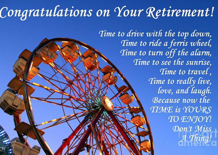 Ferris Wheel Greeting Cards Greeting Card featuring the photograph Time to Retire by Kathy White