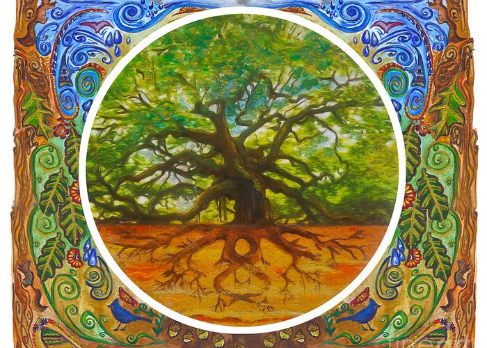 Tree Greeting Card featuring the painting Timeless by Shelley Myers