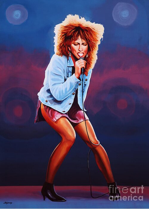Tina Turner Greeting Card featuring the painting Tina Turner by Paul Meijering