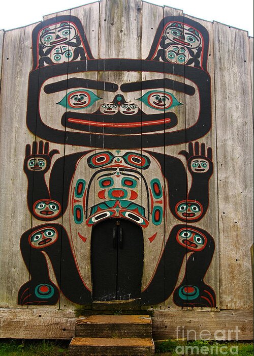 People Greeting Card featuring the photograph Tlingit Clan House by Ron Sanford