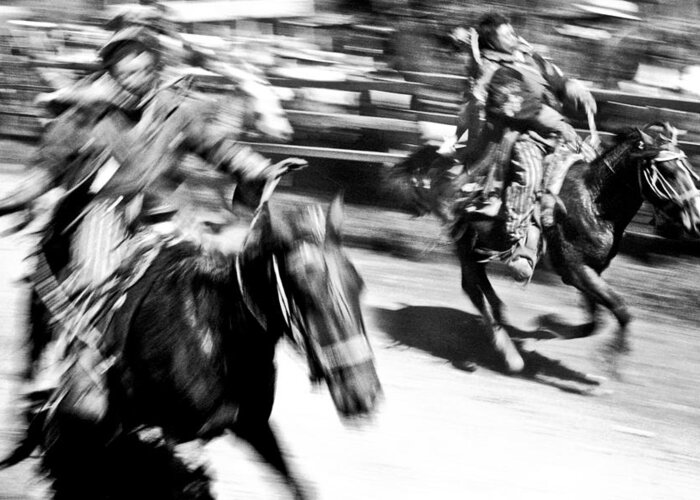 Todos Santos Greeting Card featuring the photograph Todos Santos horse race #2 by Neil Pankler