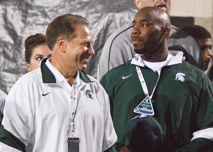 Michigan State University Greeting Card featuring the photograph Tom Izzo and Mateen Cleaves by John McGraw