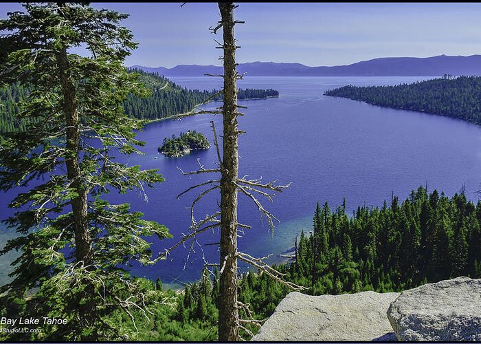 Lake Greeting Card featuring the photograph Top of Emerald Bay Lake Tahoe California by LeeAnn McLaneGoetz McLaneGoetzStudioLLCcom