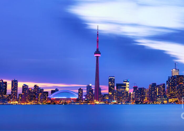 Building Greeting Card featuring the photograph Toronto Bay Panorama by Laurent Lucuix