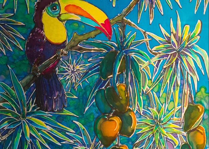 Toucan Greeting Card featuring the painting Toucan Tango for Mango by Kelly Smith