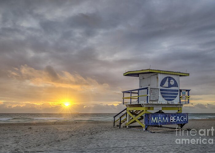 South Beach Greeting Card featuring the photograph Touch A New Day by Evelina Kremsdorf
