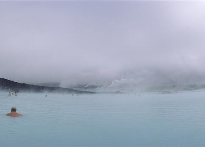 Photography Greeting Card featuring the photograph Tourist Swimming In A Thermal Pool by Panoramic Images