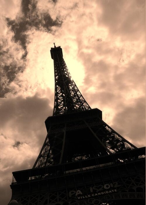 Paris Greeting Card featuring the photograph Tower and The Sky by Cleaster Cotton