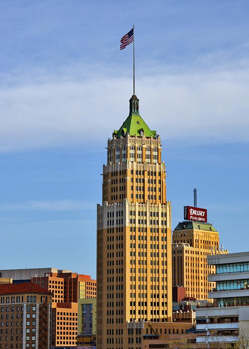 Tower Life Building Greeting Card featuring the photograph Tower Life Building San Antonio TX by Alexandra Till