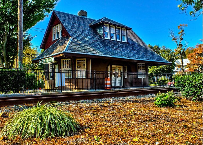 Train Greeting Card featuring the photograph Train Station - Haddon Heights NJ by Nick Zelinsky Jr