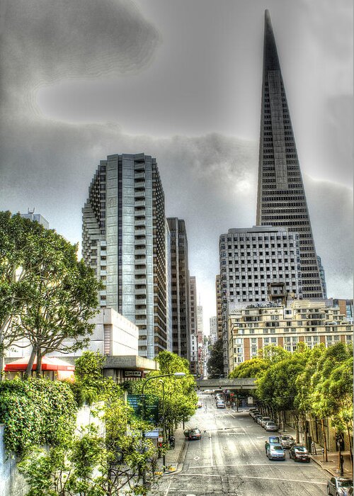 San Francisco Greeting Card featuring the photograph Transmerica Pyramid from the Embarcadero by SC Heffner