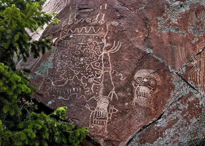 Petroglyphs Greeting Card featuring the photograph Transmorphing by Kathleen Bishop