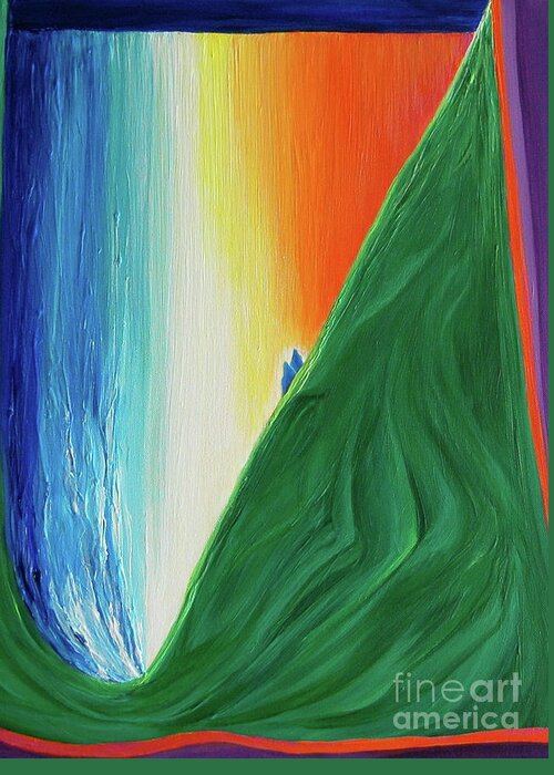 Waterfall Greeting Card featuring the painting Travelers Rainbow Waterfall by jrr by First Star Art