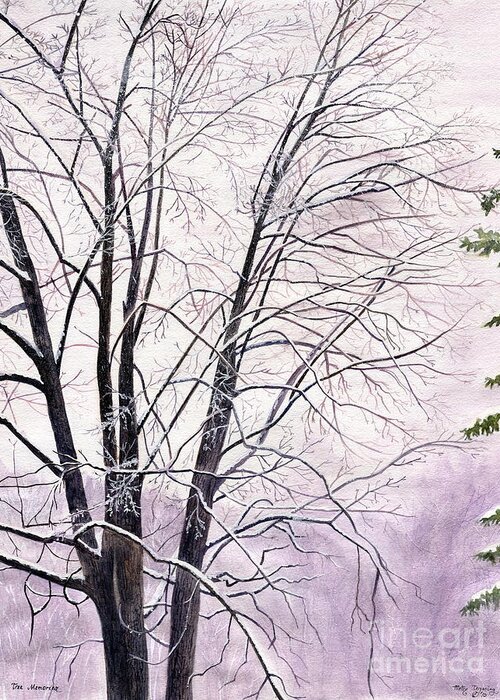 Ithaca Greeting Card featuring the painting Tree Memories by Melly Terpening