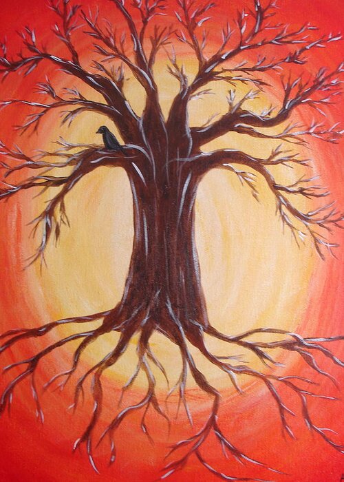Tree Of Life Greeting Card featuring the painting Tree of Life by Angie Butler