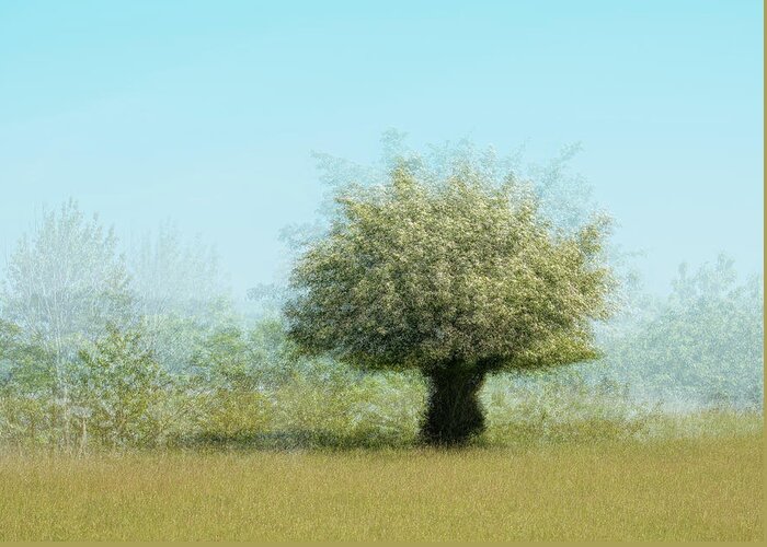 Lonely Tree Greeting Card featuring the photograph Tree With Flowers by Katarina Holmstr??m