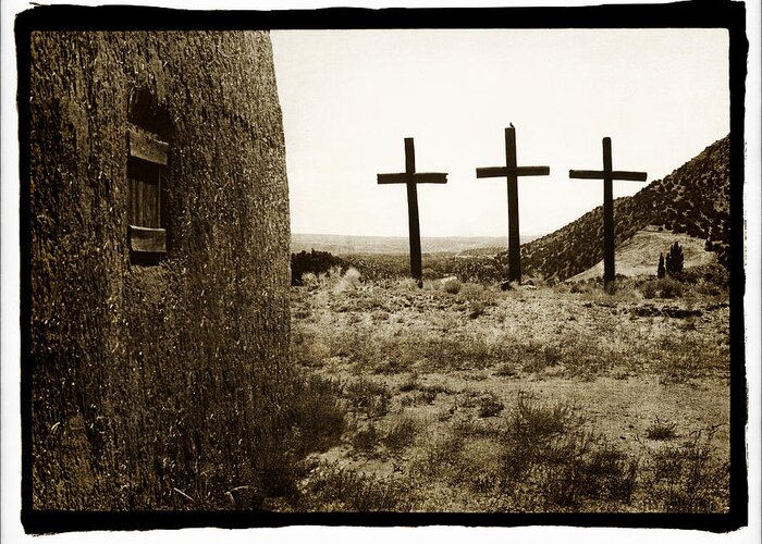 Pictorial Greeting Card featuring the photograph Tres Cruces New Mexico by Jennifer Wright