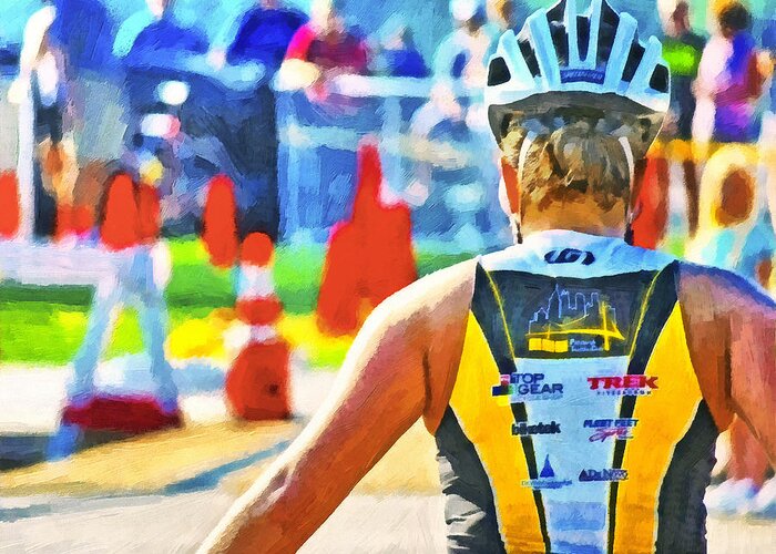 Pittsburgh Triathlon Greeting Card featuring the digital art Triathlon 2 by Digital Photographic Arts