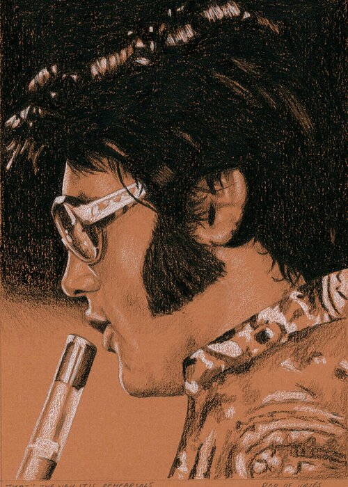 Elvis Greeting Card featuring the drawing TTWII Rehearsals by Rob De Vries