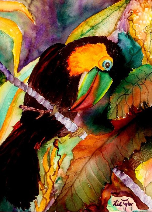 Toucan Greeting Card featuring the painting Tu Can Toucan by Lil Taylor