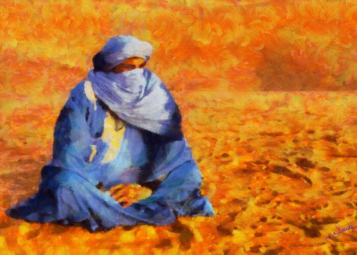 Rossidis Greeting Card featuring the painting Tuareg 2 L.E. by George Rossidis