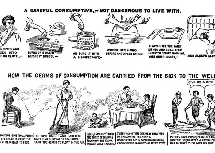1918 Greeting Card featuring the drawing Tuberculosis, C1918 by Granger