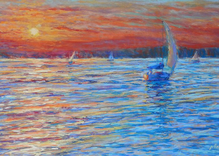Pastel Greeting Card featuring the painting Tuesday's End by Michael Camp