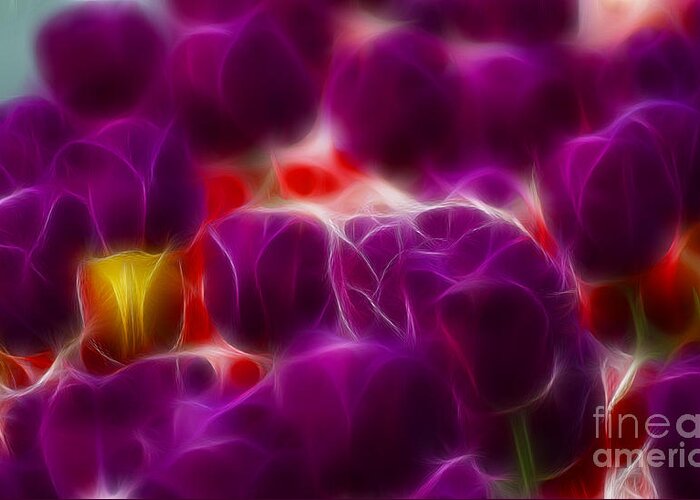Tulip Greeting Card featuring the photograph Tulips-6999-Fractal by Gary Gingrich Galleries