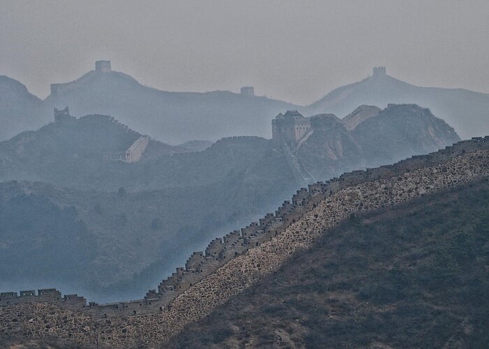 China Great Wall Greeting Card featuring the photograph Tumbling Turretts by Mark Egerton