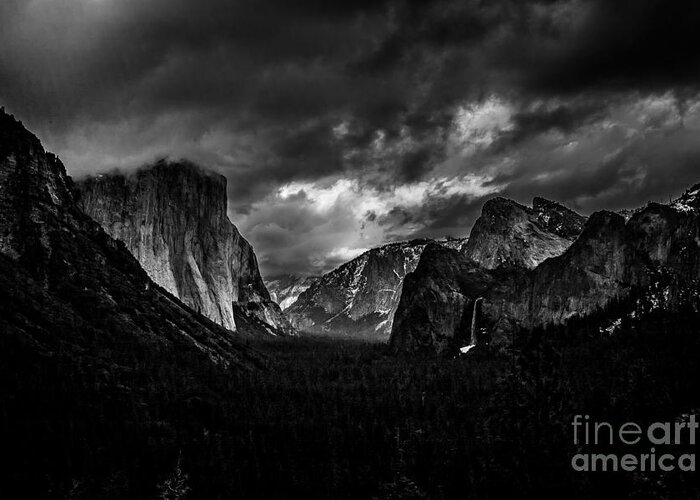 Landscape Greeting Card featuring the photograph Tunnel View by Charles Garcia