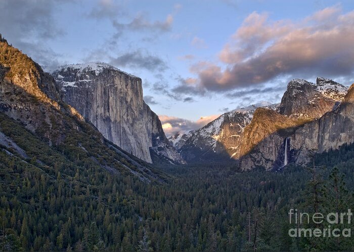 Landscape Greeting Card featuring the photograph Tunnel View by Richard Verkuyl