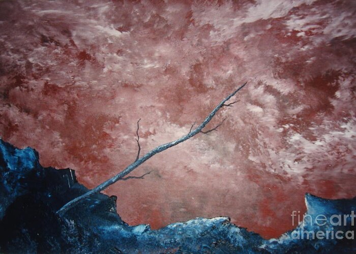 Surreal Greeting Card featuring the painting Turbulent Stick by Stuart Engel