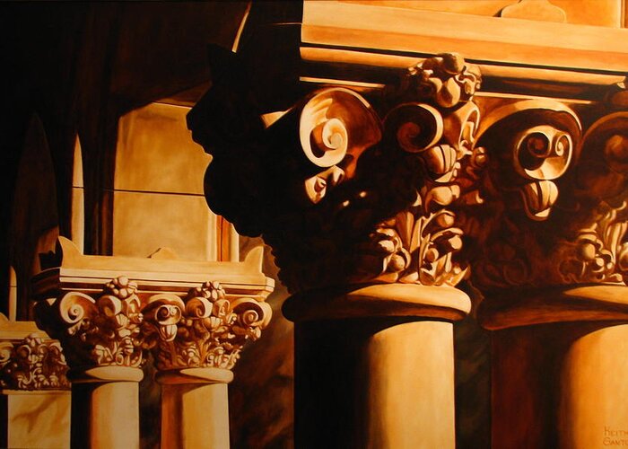 Corinthian Columns Greeting Card featuring the painting Turn of the Century by Keith Gantos