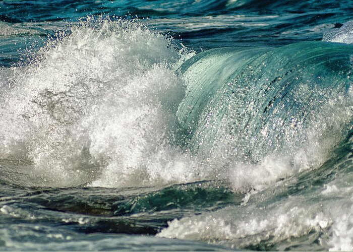  Beach Greeting Card featuring the photograph Turquoise Waves by Stelios Kleanthous