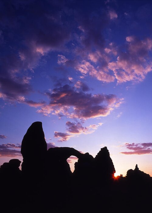 National Park Greeting Card featuring the photograph Turret Arch Silhouette by Ray Mathis