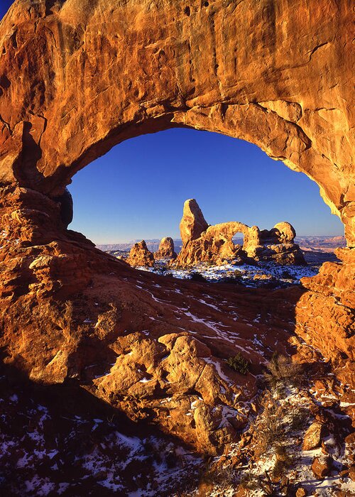 National Park Greeting Card featuring the photograph Turret Arch through North Window by Ray Mathis