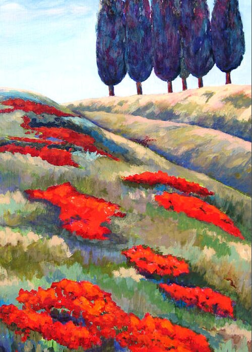 Italian Landscape Greeting Card featuring the painting Tuscany I by Vicki Brevell