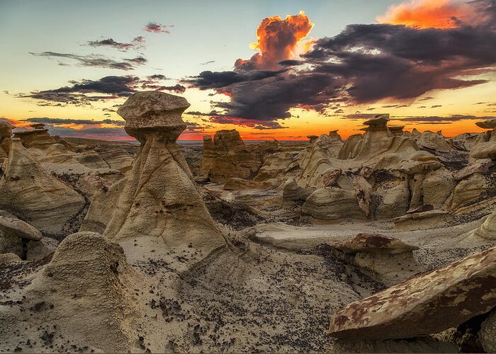 Badlands Greeting Card featuring the photograph Twilight at Ah-Shi-Sle-Pah by Alex Mironyuk