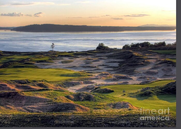 Chambers Creek Greeting Card featuring the photograph Twilight Paradise - Chambers Bay Golf Course by Chris Anderson