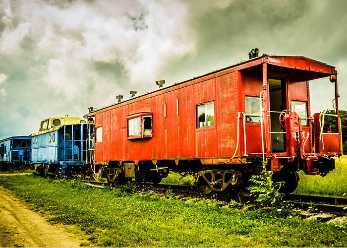Guy Whiteley Photography Greeting Card featuring the photograph Two Cabooses by Guy Whiteley