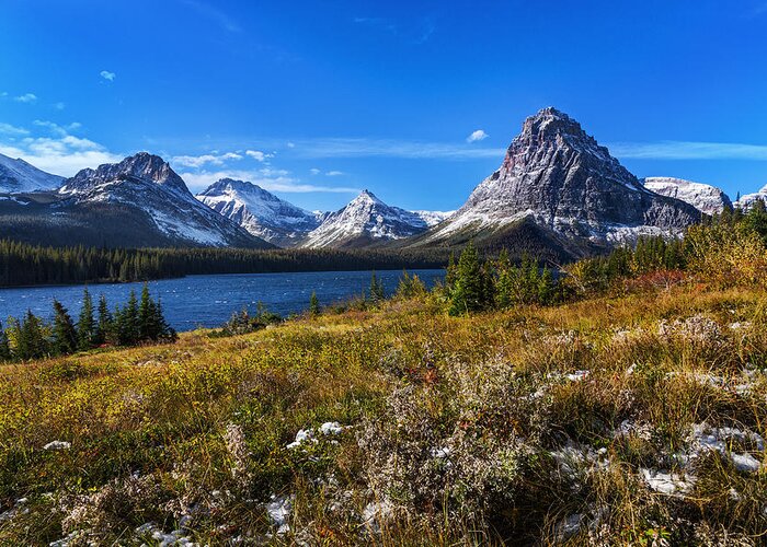 Montana Greeting Card featuring the photograph Two Medicine Lake by Alex Mironyuk