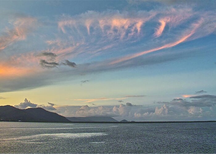 Seascape Greeting Card featuring the photograph Typical evening in Cairns by Jocelyn Kahawai
