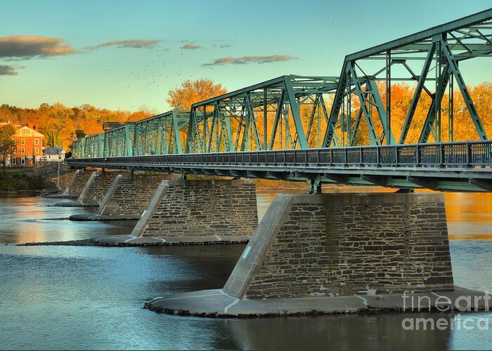 Uhlerstown-frenchtown Bridge Greeting Card featuring the photograph Uhlerstown-Frenchtown Bridge Fall Colors by Adam Jewell