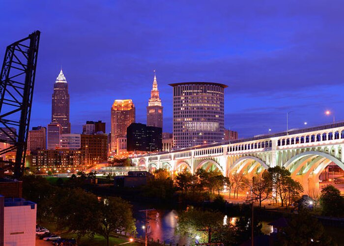 Cleveland Greeting Card featuring the photograph Ultra Rez Clevelands Best View Panorama by Clint Buhler