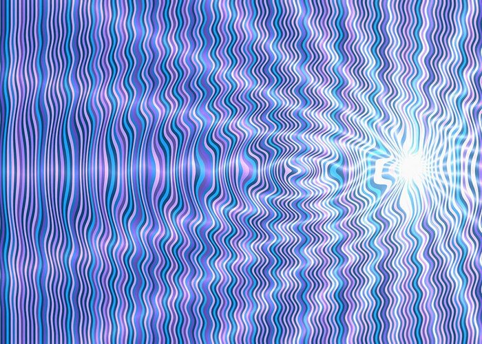 Opart Greeting Card featuring the painting Ultramarine Explosion by Pet Serrano