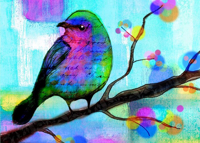 Bird Greeting Card featuring the painting Unchained by Robin Mead