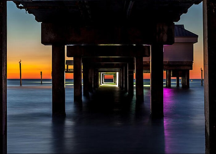 Nature Greeting Card featuring the photograph Under Clearwater Beach Pier by Steven Reed