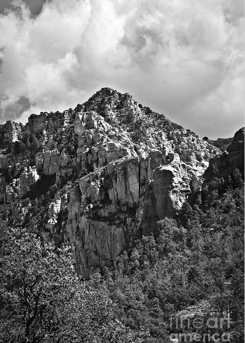 Fineartphotography Greeting Card featuring the photograph Under Sedona Skies in Black and White by Lee Craig
