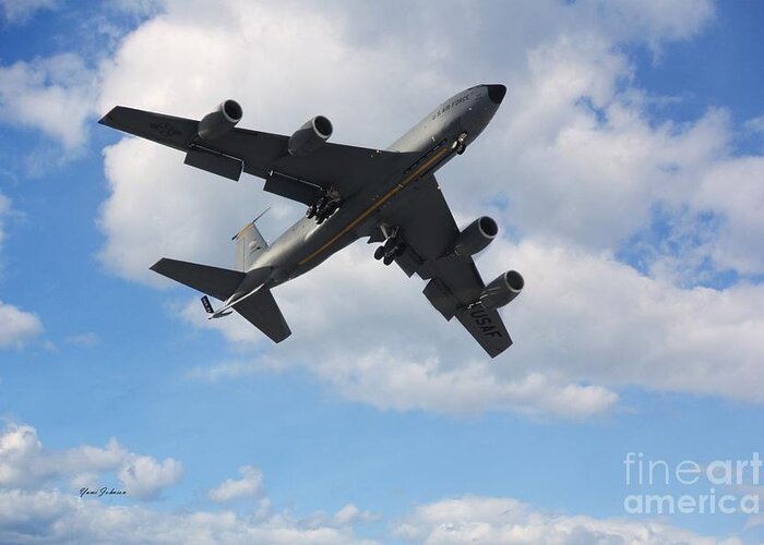 Air Refueling Wing Greeting Card featuring the photograph Under the cloud by Yumi Johnson