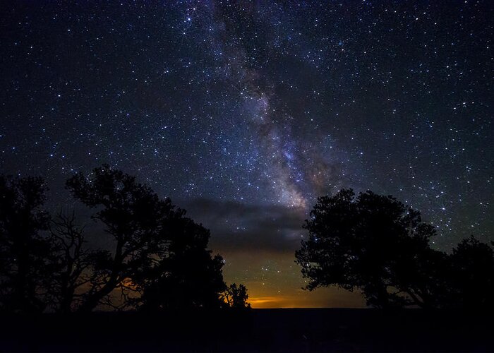 Night Skies Greeting Card featuring the photograph Under The Stars at the Grand Canyon by Saija Lehtonen